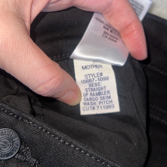 Mother Straight‎ Up Rambler Cargo Skim Jeans Black Size 33 NWT - Picture 13 of 15